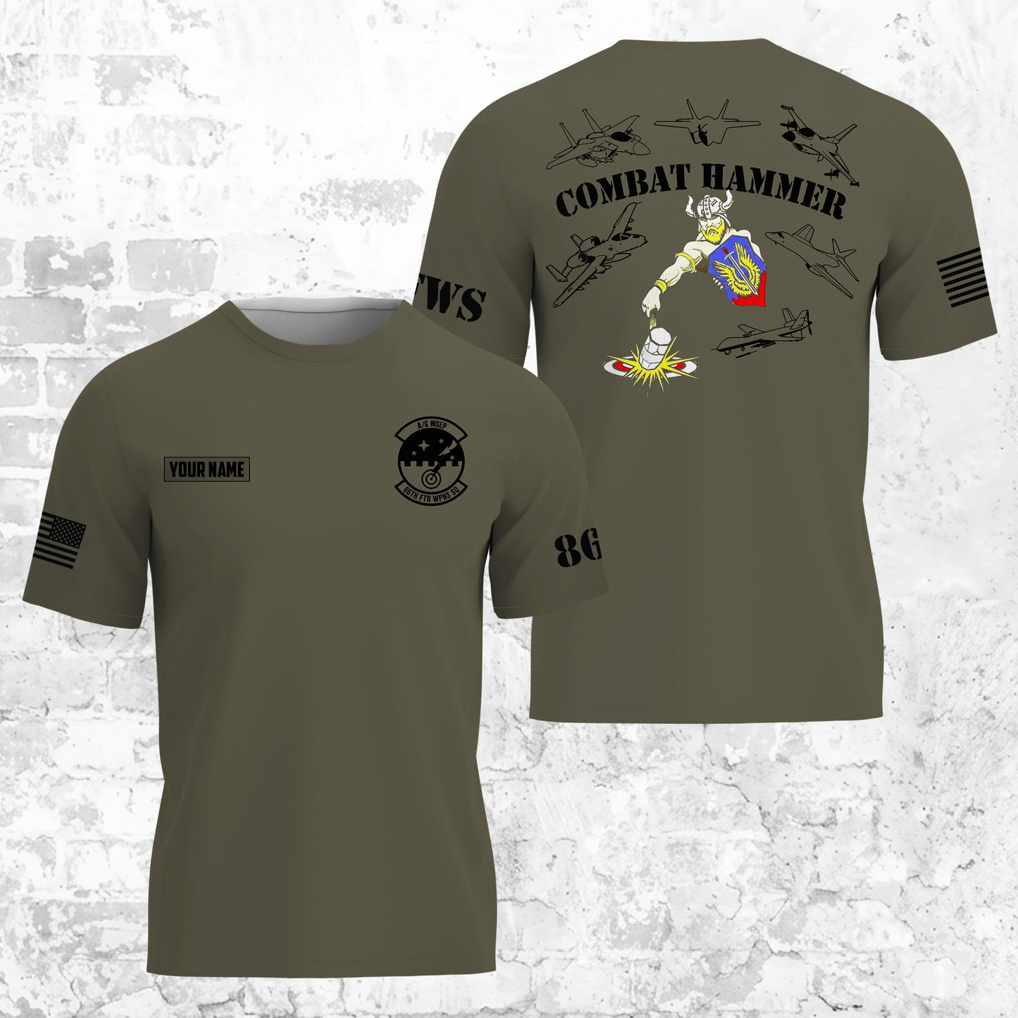 Custom Name 86th Fighter Weapons Squadron (86 FWS) 3D T-shirt