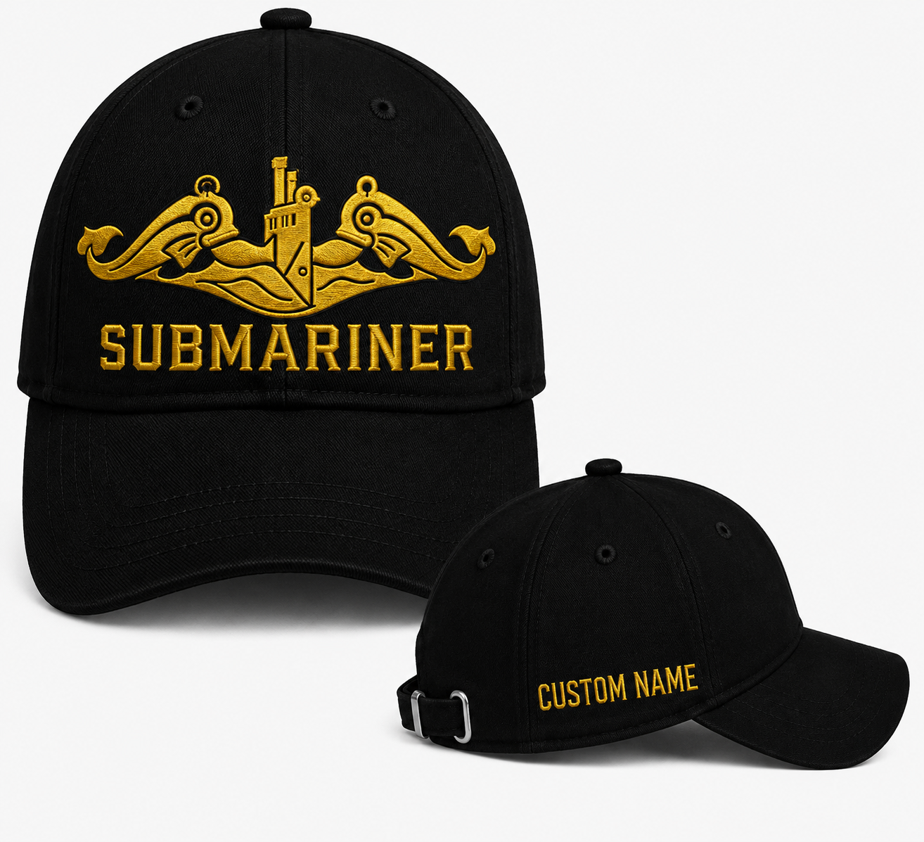 Custom Name Submariner Dolphins Embroidered Cap