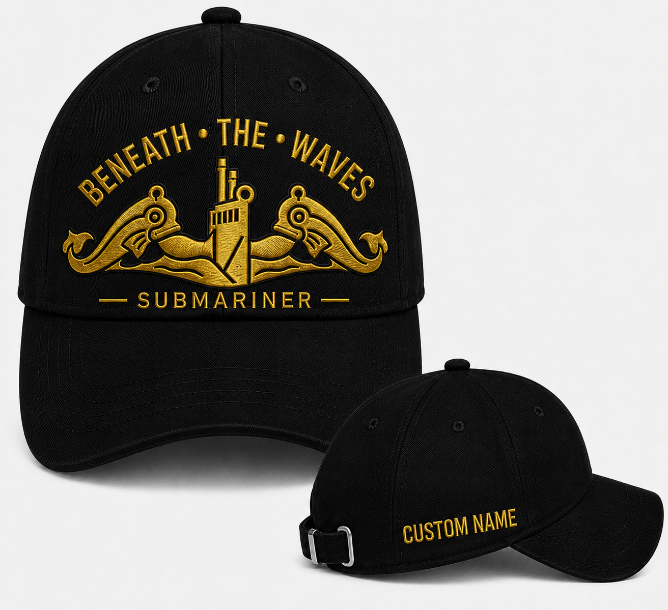 Custom Name Submariner Beneath The Waves Embroidered Cap