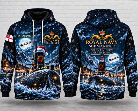 Royal Navy Submarine Service Christmas 3D Hoodie - Personalized Submariner Gift