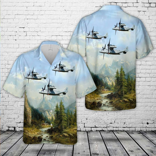 USMC Bell Boeing V-22 Osprey "Raging Bull's" Hawaiian Shirt