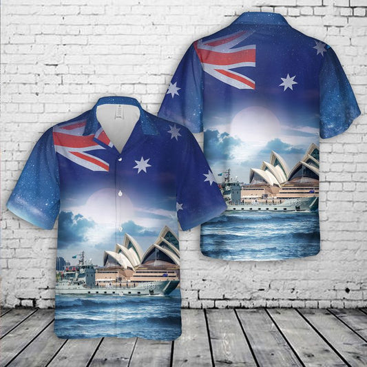 Royal Australian Navy RAN HMAS Tarakan (L 129) Balikpapan-class Landing Craft Heavy Hawaiian Shirt