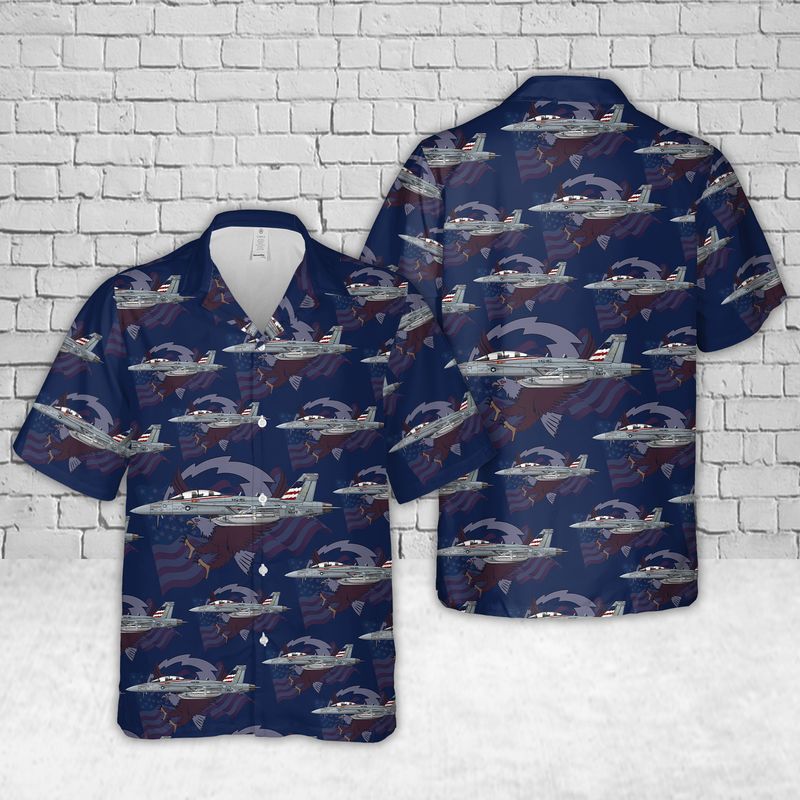 U.S Navy VAQ-140 Patriots EA-18G Hawaiian Shirt