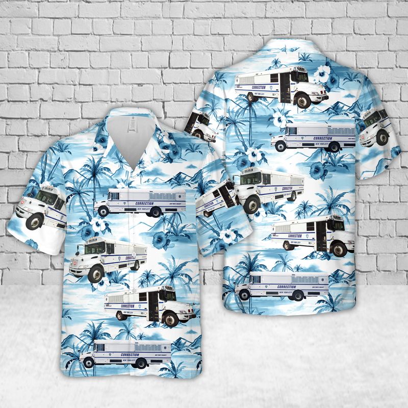 New York City Department of Correction Bus Hawaiian Shirt