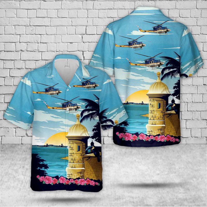 Puerto Rico Police Department Bell 412EP Hawaiian Shirt