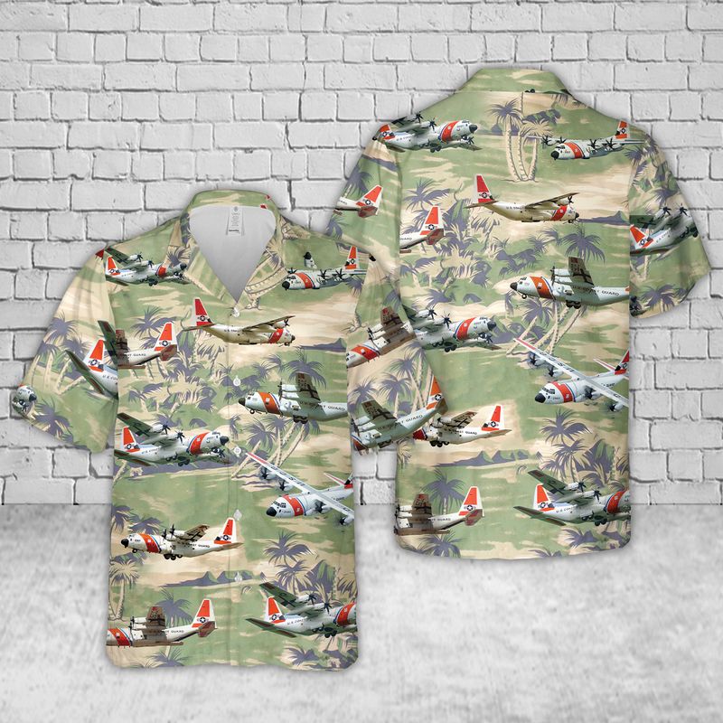 US Coast Guard HC-130 Hercules Hawaiian Shirt