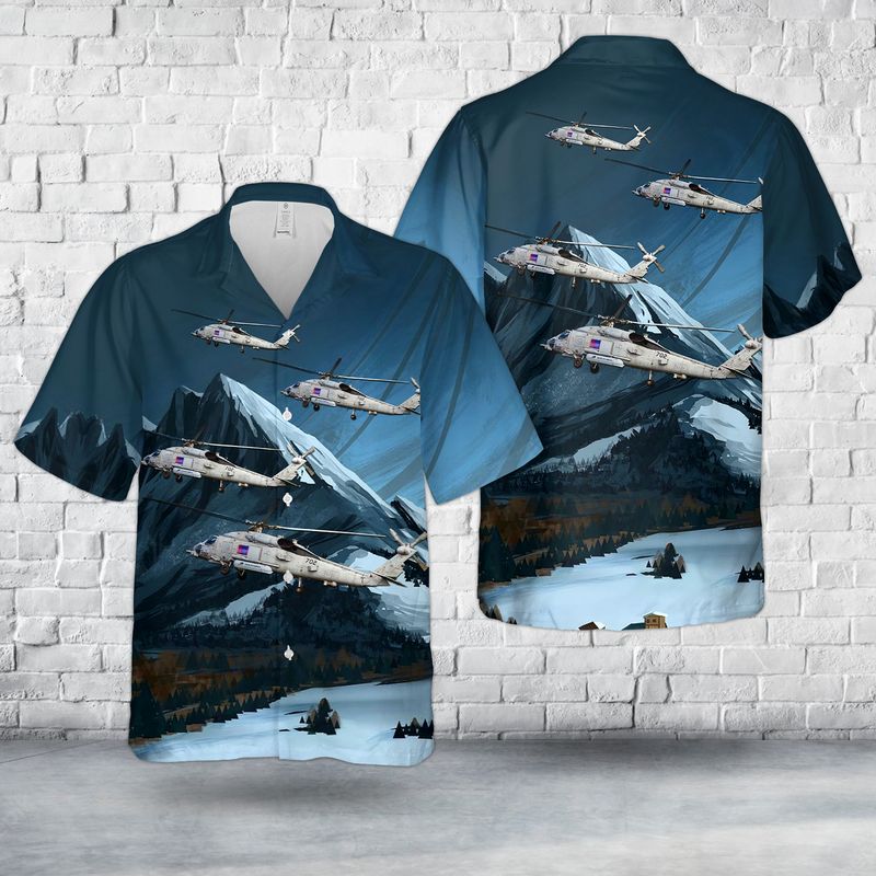 US Navy HSM-77 Saberhawks MH-60R Seahawk Hawaiian Shirt