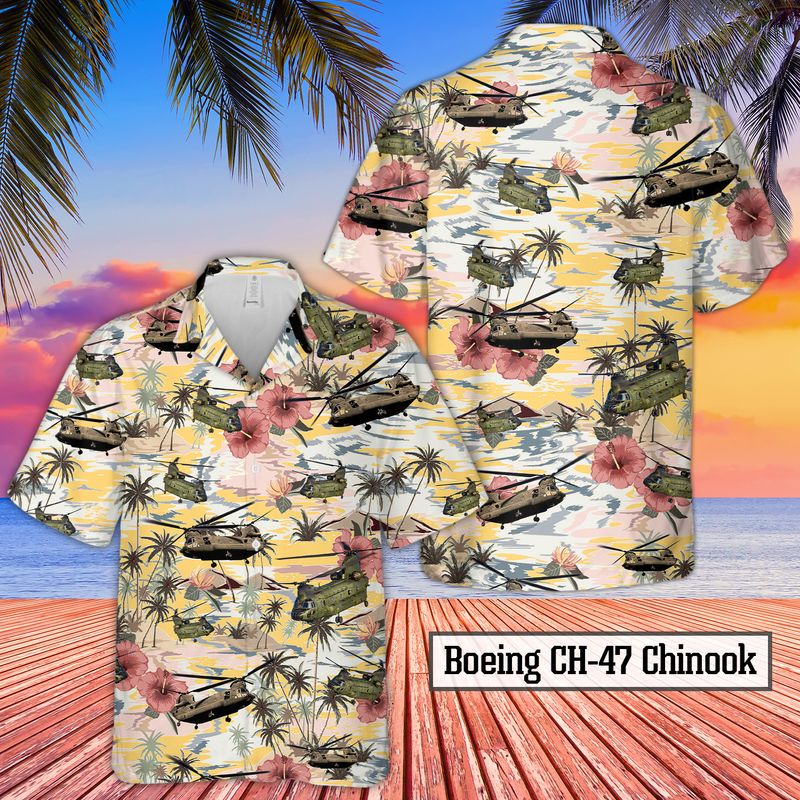 US Army Boeing CH-47 Chinook Hawaiian Shirt