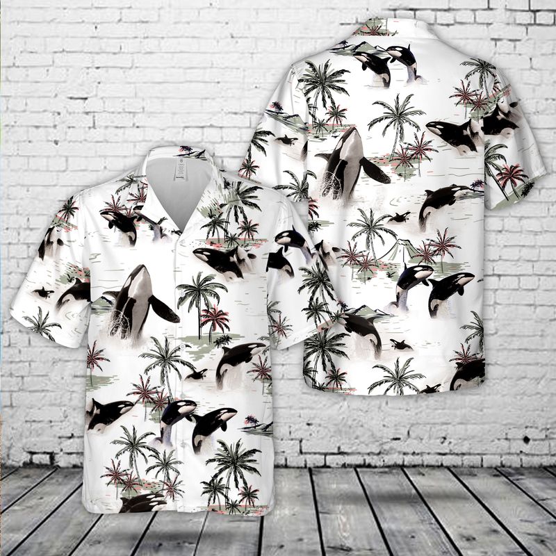Orcas (Killer Whales) Hawaiian Shirt
