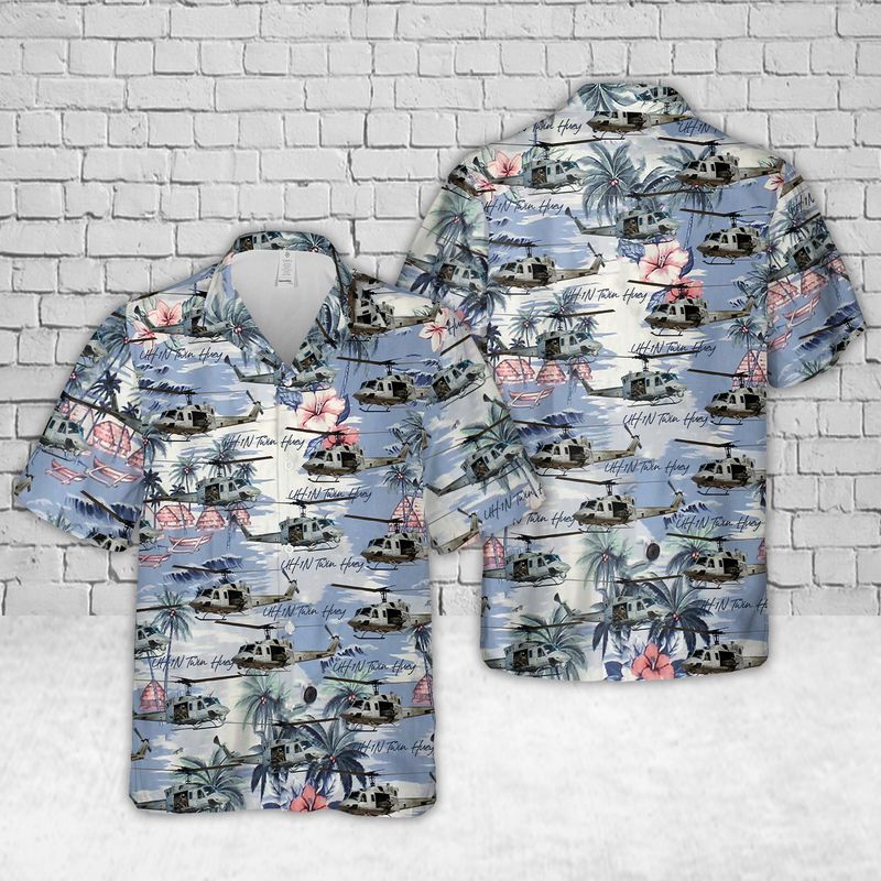 UH-1N Twin Huey USMC Hawaiian Shirt