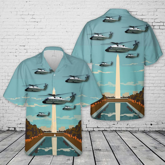 Sikorsky VH-3D Sea King Flying Over Washington DC Hawaiian Shirt