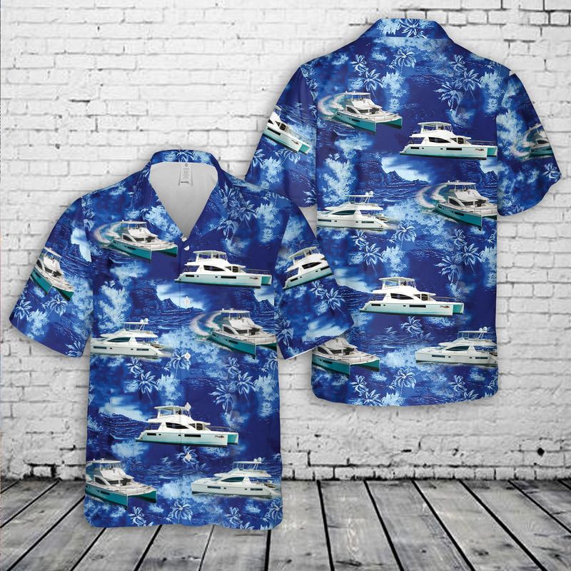 Leopard 51 Powercat Catamarans Yacht Hawaiian Shirt