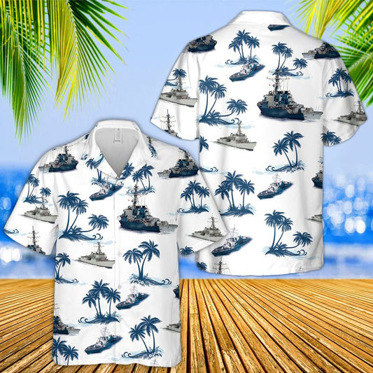 USS Arleigh Burke-class Destroyer Ship Hawaiian Shirt