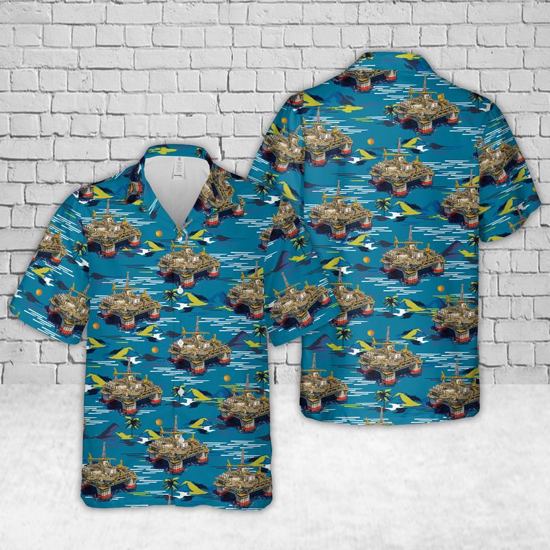 Chevron Offshore Drilling Rig Hawaiian Shirt