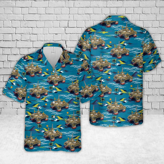 Chevron Offshore Drilling Rig Hawaiian Shirt