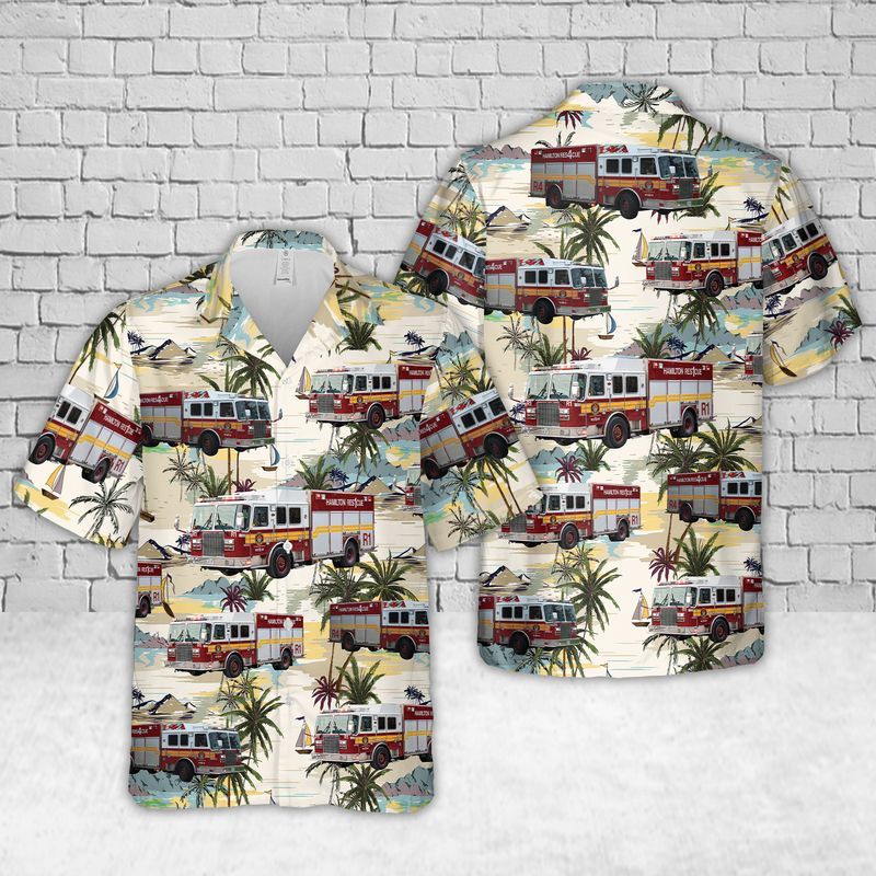 Canada Hamilton Fire & Rescue (Ontario) Hawaiian Shirt