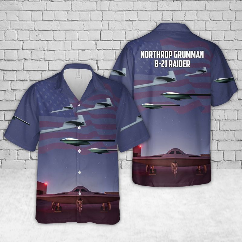 US Air Force Northrop Grumman B-21 Raider Hawaiian Shirt