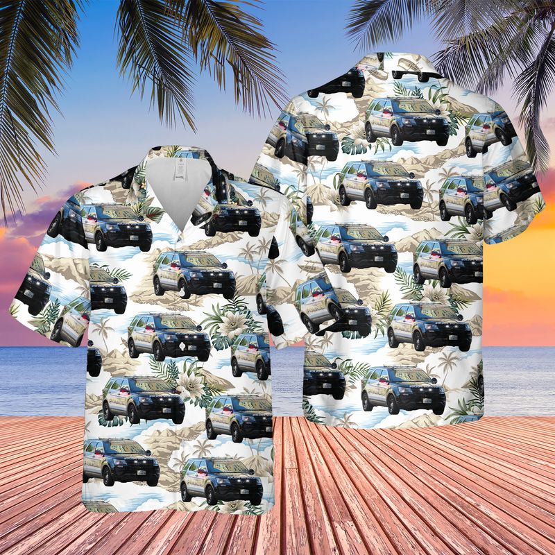 Texas Houston Police Department Ford Police Interceptor Utility Hawaiian Shirt