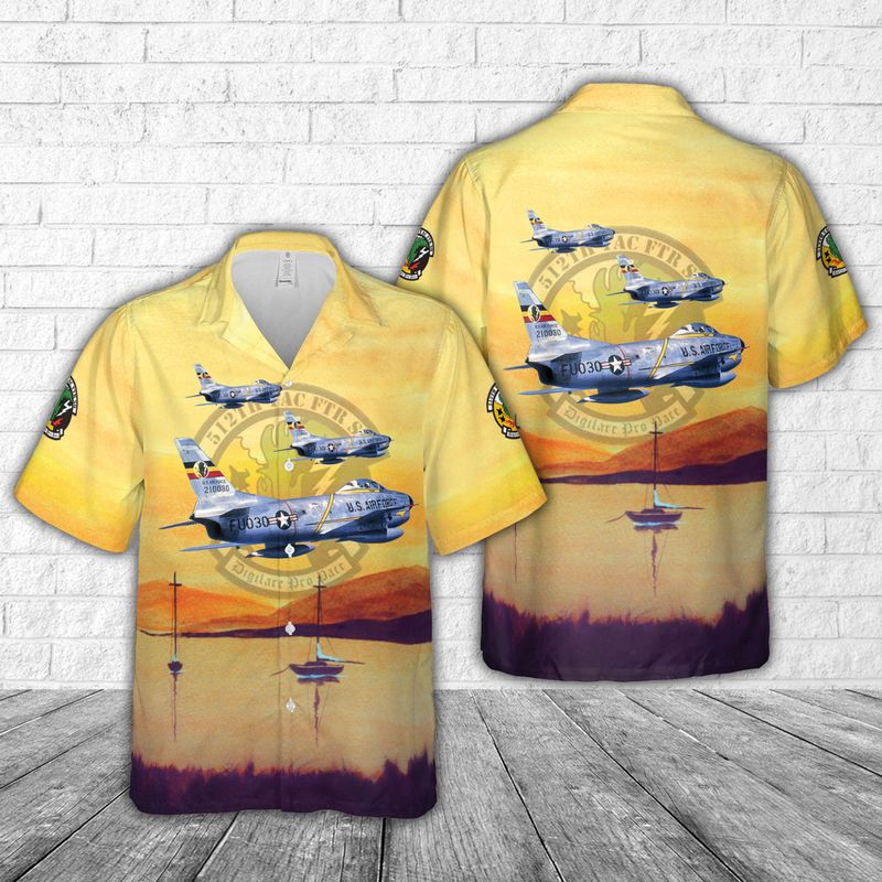 US Air Force 512th Fighter Squadron F-86D Sabre Hawaiian Shirt