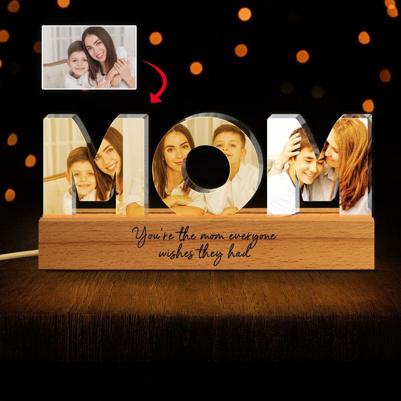 Custom Photo And Text Mother’s Day Gift Name Night Light