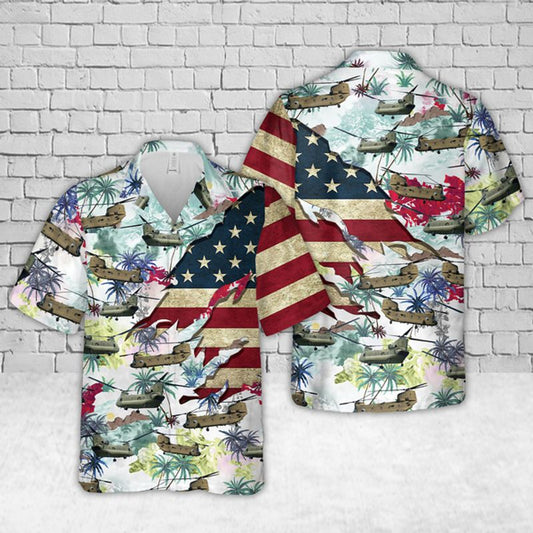 US Army Boeing CH-47 Chinook Hawaiian Shirt