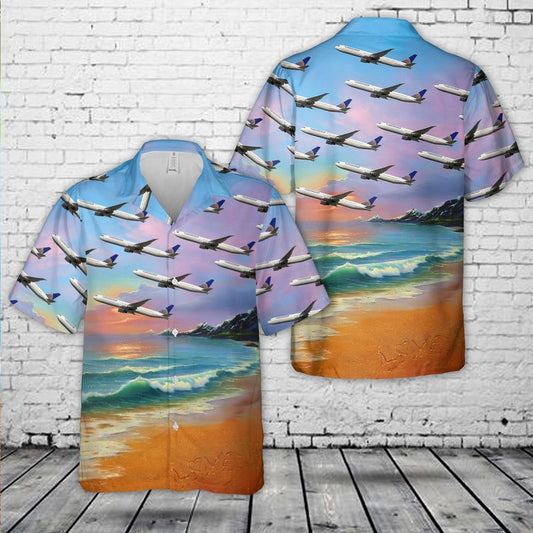 Continental Airlines Boeing 767-400 Hawaiian Shirt
