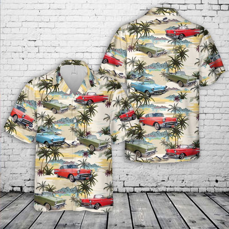 1957 Chevrolet Bel Air Convertible Hawaiian Shirt