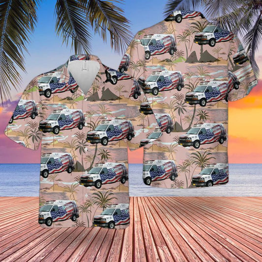 Rural Metro Ambulance Rochester, New York Hawaiian Shirt
