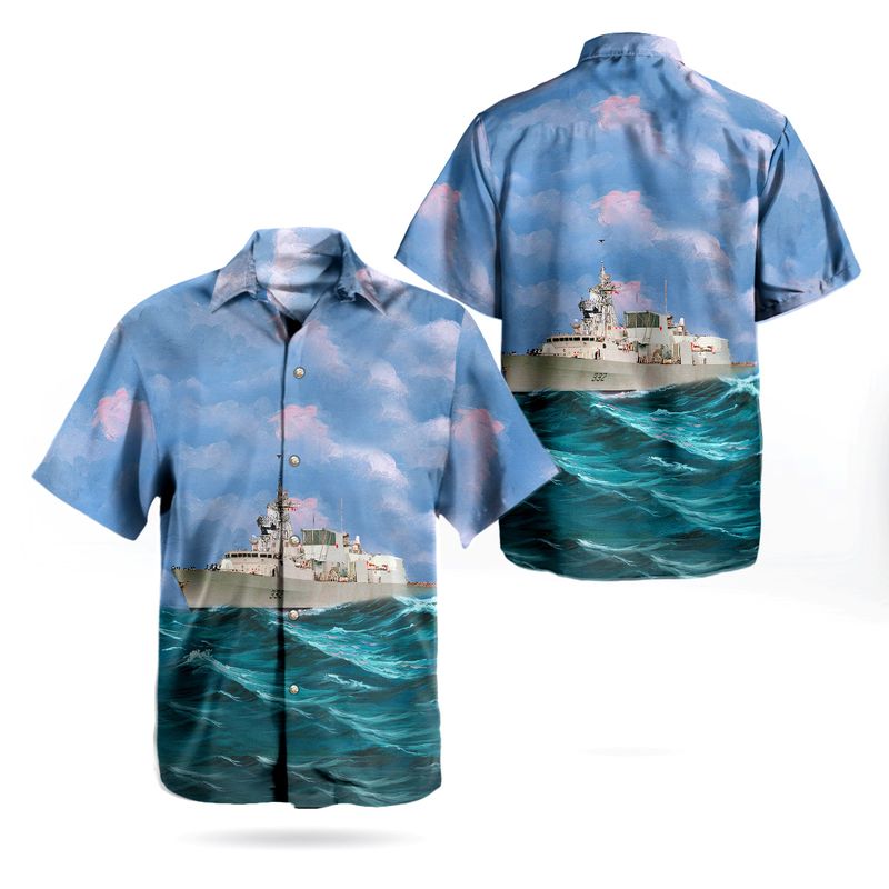Royal Canadian Navy HMCS Ville de Quebec/ NCSM Ville de Quebec (FFH 332) Hawaiian Shirt