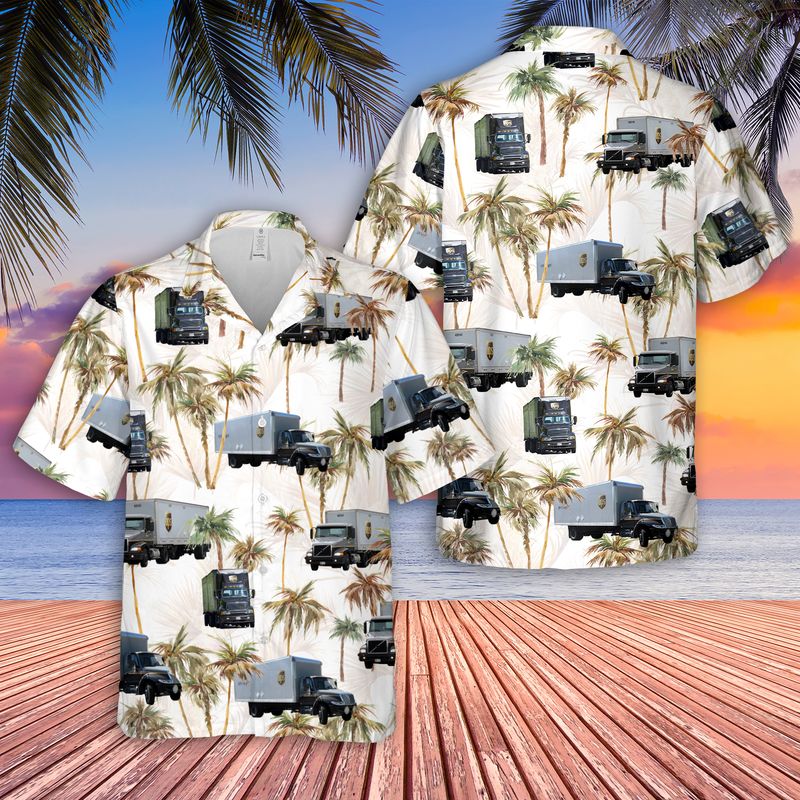UPS Freight Truck Hawaiian Shirt