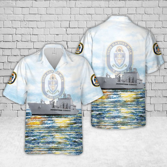 US Navy USNS Harvey Milk (T-AO-206) John Lewis–class replenishment oiler Hawaiian Shirt