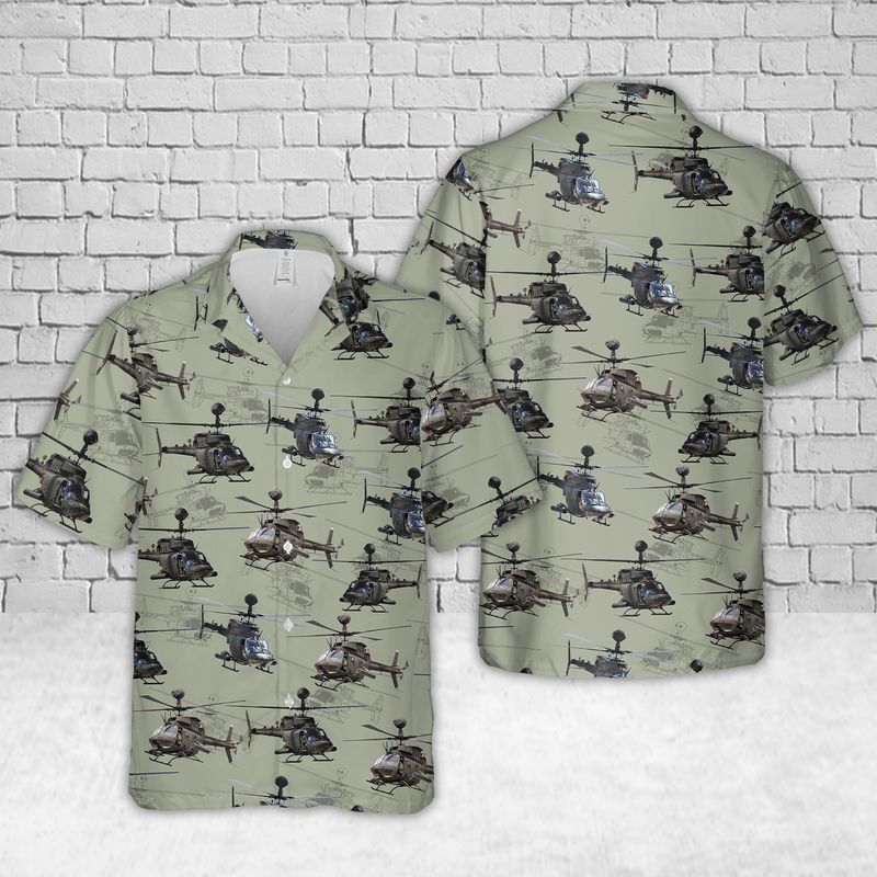 US Army Bell OH-58 Kiowa Hawaiian Shirt