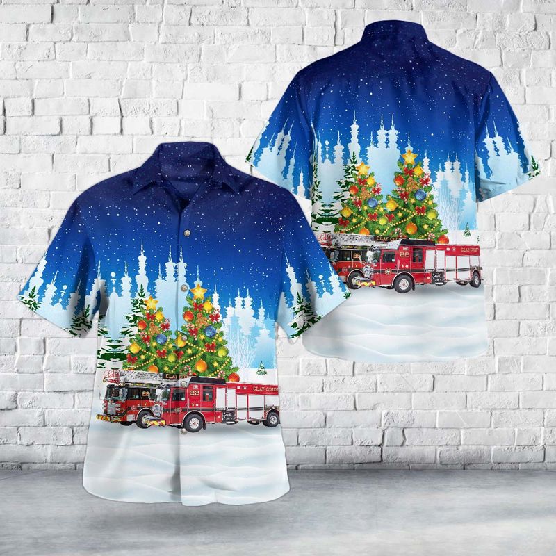 Green Cove Springs, Florida, Clay County Fire Rescue Christmas Hawaiian Shirt