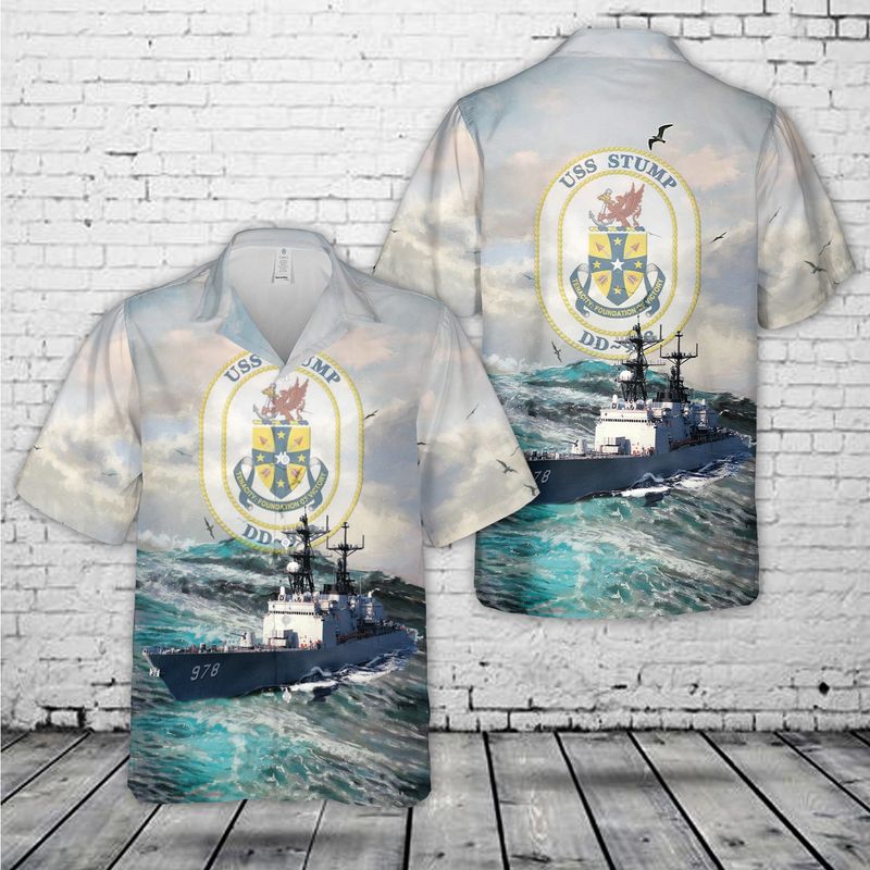 US Navy USS Stump (DD-978) Hawaiian Shirt – Merch Gears