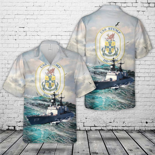 US Navy USS Stump (DD-978) Hawaiian Shirt