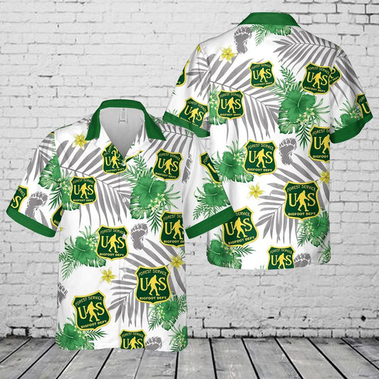 Forest Service Sasquatch Department Hawaiian Shirt