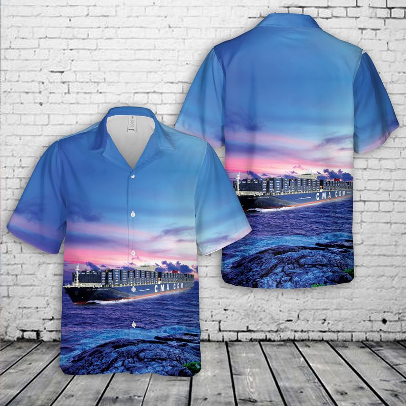 CMA CGM Marco Polo Container Ship Hawaiian Shirt