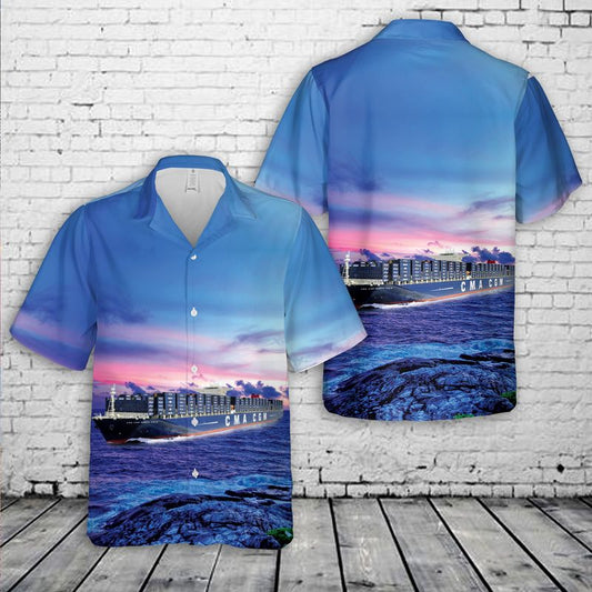 CMA CGM Marco Polo Container Ship Hawaiian Shirt