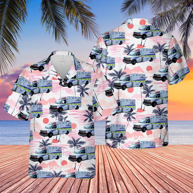 Canada Region of Waterloo Paramedic Service Hawaiian Shirt