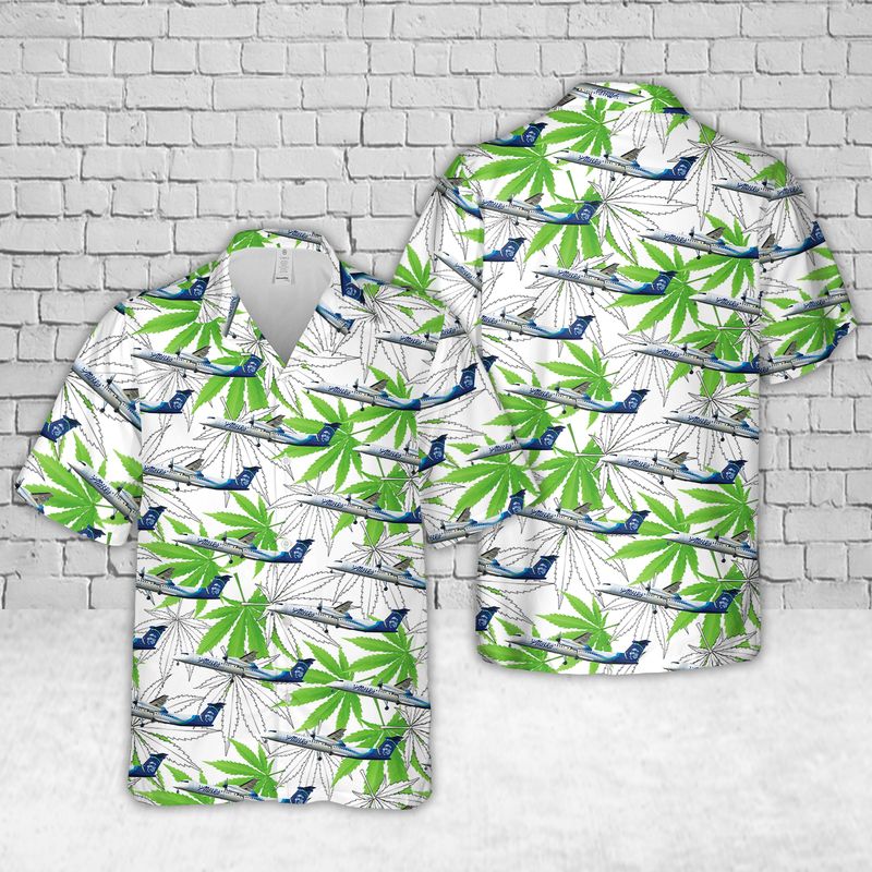 Alaska Airlines Bombardier Q400 Hawaiian Shirt