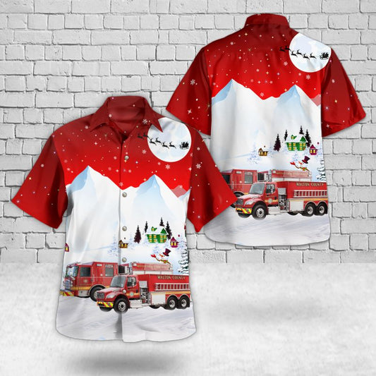 Defuniak Springs, Florida, Walton County Fire Rescue Christmas Hawaiian Shirt