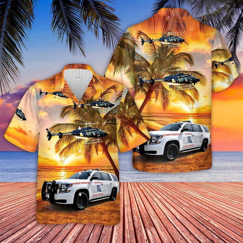 Louisiana State Trooper Vehicles Hawaiian Shirt