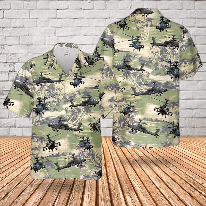 US Army Boeing AH-64 Apache Hawaiian Shirt