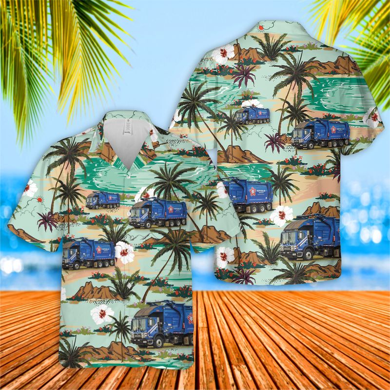 US Waste Collector Garbage Trucks 2 Hawaiian Shirt