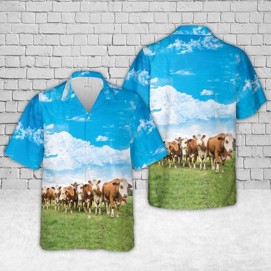 Simmental Cattle Hawaiian Shirt
