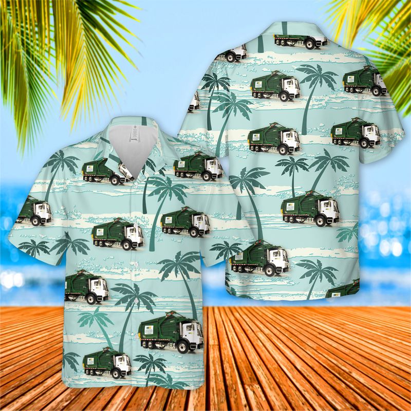 Waste Management Garbage Truck Hawaiian Shirt