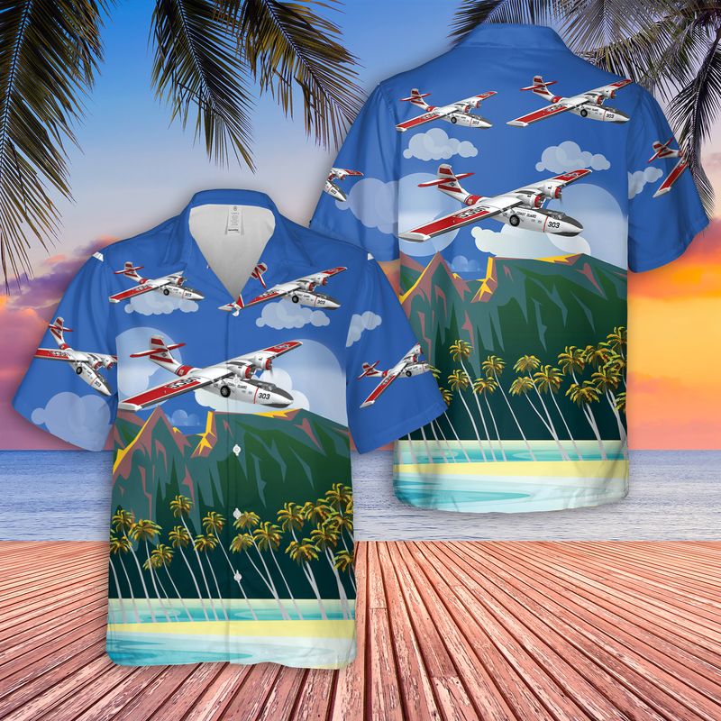 US Coast Guard Consolidated PBY-5A Catalina WW2 Hawaiian Shirt