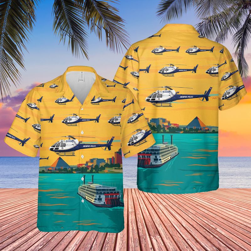 Memphis Police Airbus AS350 B3 Air 3 Hawaiian Shirt