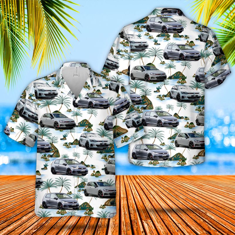 VW Golf 7 GTI TCR Sports Car Hawaiian Shirt