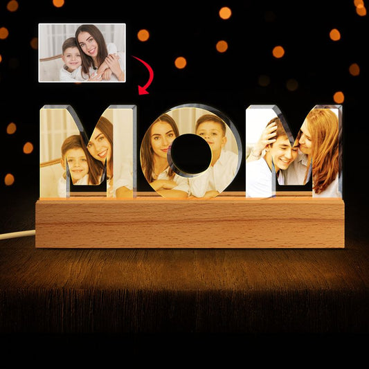 Custom Photo And Text Mother’s Day Gift Name Night Light